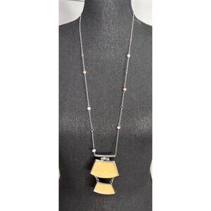 Chico's Women's Vintage Modernist Pendant Art Deco Style Statement Necklace